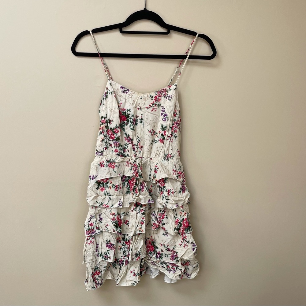 Chesley Tiered Ruffled Floral Sun Dress Size Small